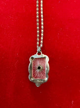 Load image into Gallery viewer, 1920s Art Deco Sterling Silver Camphor Glass Rhinestone Paste Pendant Necklace
