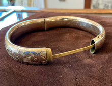 Load image into Gallery viewer, Antique Edwardian Gold Filled Engraved 1915 EJG to HH Monogram Bangle Bracelet
