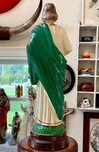 Load image into Gallery viewer, Vintage Midcentury St. Jude Thaddeus The Apostle Hand Painted Wood Statue Italy
