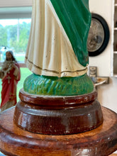 Load image into Gallery viewer, Vintage Midcentury St. Jude Thaddeus The Apostle Hand Painted Wood Statue Italy
