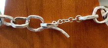 Load image into Gallery viewer, Organic Geometric Link Brushed Matte Sterling Silver Chain Necklace Toggle Clasp
