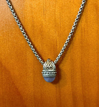 Load image into Gallery viewer, William Schraft Sterling Silver 18K Gold Chalcedony Byzantine Pendant Necklace
