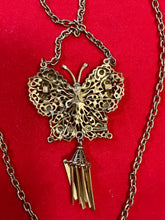 Load image into Gallery viewer, Vintage Midcentury Hollycraft Butterfly Fringe Double Strand Pendant Necklace
