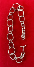 Load image into Gallery viewer, Organic Geometric Link Brushed Matte Sterling Silver Chain Necklace Toggle Clasp
