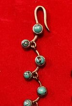 Load image into Gallery viewer, Vintage Sterling Silver &amp; Turquoise Bezel Set Necklace Hook Closure 17.25"
