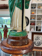 Load image into Gallery viewer, Vintage Midcentury St. Jude Thaddeus The Apostle Hand Painted Wood Statue Italy
