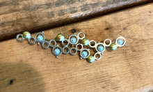 Load image into Gallery viewer, Vintage Postmodern Sterling Silver 18K Yellow Gold Pearl Two Tone Bubble Brooch
