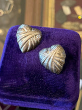 Load image into Gallery viewer, Vintage 1990s Sterling Silver Puffy Heart Statement Stud Pierced Earrings
