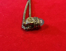 Load image into Gallery viewer, William Schraft Sterling Silver 18K Gold Chalcedony Byzantine Pendant Necklace
