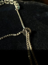 Load image into Gallery viewer, Vintage 925 Sterling Silver Light Blue CZ Box Chain Slider Bracelet Adjustable
