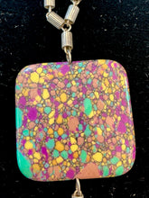 Load image into Gallery viewer, Vintage Mexican Couture Helguera Composite Rainbow Matrix Turquoise Necklace
