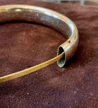 Load image into Gallery viewer, Antique Edwardian Gold Filled Engraved 1915 EJG to HH Monogram Bangle Bracelet
