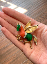 Load image into Gallery viewer, Vintage 1960s Midcentury Hattie Carnegie Rhinestone Pegasus Brooch Unsigned
