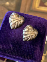 Load image into Gallery viewer, Vintage 1990s Sterling Silver Puffy Heart Statement Stud Pierced Earrings

