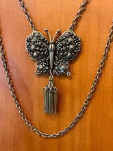 Load image into Gallery viewer, Vintage Midcentury Hollycraft Butterfly Fringe Double Strand Pendant Necklace
