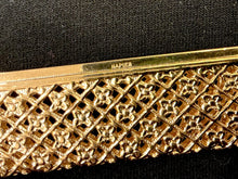 Load image into Gallery viewer, Vintage 1950s Napier Gold Tone Filigree Tortoiseshell Comb in Case Fringe Tassel
