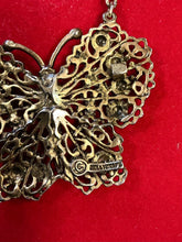 Load image into Gallery viewer, Vintage Midcentury Hollycraft Butterfly Double Strand Pendant Necklace Layering
