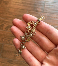 Load image into Gallery viewer, Vintage Postmodern Sterling Silver 18K Yellow Gold Pearl Two Tone Bubble Brooch
