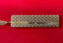 Load image into Gallery viewer, Vintage 1950s Napier Gold Tone Filigree Tortoiseshell Comb in Case Fringe Tassel
