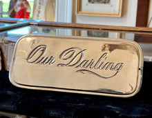 Load image into Gallery viewer, Vintage Parsons’ Casket Hardware Co. Our Darling Nickel Casket Name Plate in Box
