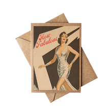 Load image into Gallery viewer, How Fabulous Retro Woman Brown Kraft Paper Card Any Occasion
