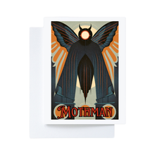 Load image into Gallery viewer, Art Deco Style Mothman Notecard: Brown Kraft Paper Envelope
