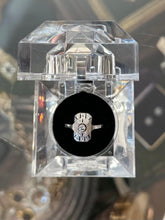 Load image into Gallery viewer, Antique Edwardian Signed WB WG 590 White Gold Diamond Geometric Ring US 8 1/4
