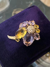 Load image into Gallery viewer, Vintage Signed 1967 Christian Dior Germany Gold Plated Rhinestone Cluster Brooch
