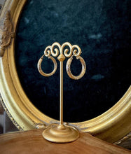 Load image into Gallery viewer, Vintage 1980s 14K Yellow Gold Diamond Cut Textured Hoop Earrings Hoops
