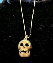 Load image into Gallery viewer, Vintage Solid Sterling Silver Articulated Skull Head Pendant Necklace 30" Rare
